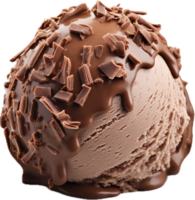 AI generated chocolate ice cream ball png
