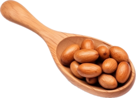 AI generated roasted peanuts in the wooden spoon png