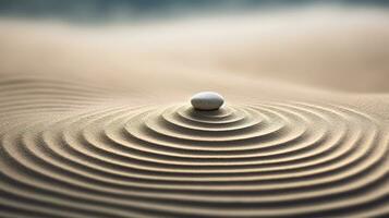 AI generated Generative AI, Zen garden with sand and stones, hypnotic simple illustration, calm relax and meditation concept photo