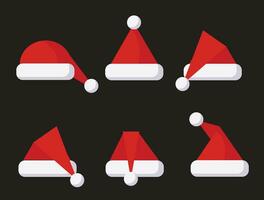 Santa clause hats cartoon various flat design vector