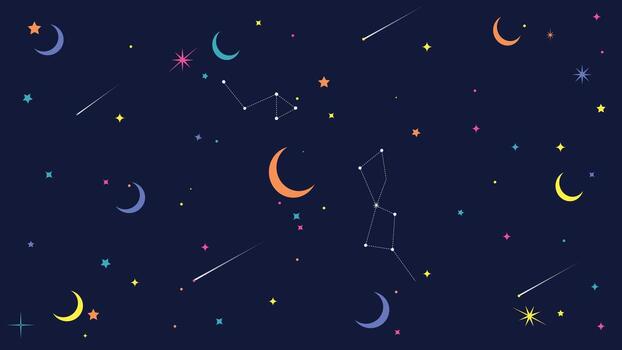 Luna estrellas cielo vistoso modelo antecedentes vector