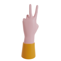 Hand gesture 3d render icon png