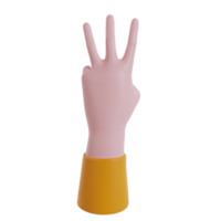 Hand gesture 3d render icon png