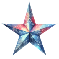 ai gerado aguarela grampo arte do desenhando Estrela forma símbolo transparência gerado de ai png