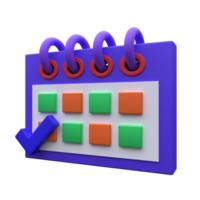 unique 3d calendar check mark icon illustration rendering .Trendy and modern in 3d style. png