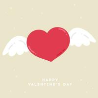 Valentines day greeting card with heard vector