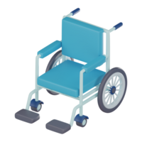 rolstoel 3d icoon voor medisch en gezondheidszorg projecten. 3d geven png