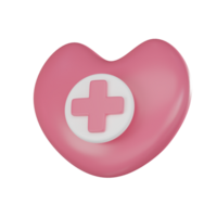 Visualize Cardiovascular Care and Hospital Services with 3D Heart Icon. 3D render png