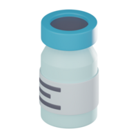vaccin flaska 3d ikon för medicinsk och sjukvård projekt. 3d framställa png