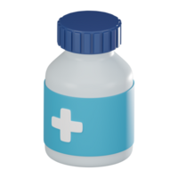 farmacia bottiglia 3d icona per medico e assistenza sanitaria progetti. 3d rendere png