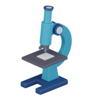 microscope 3d icône pour science, laboratoire, et médical projets. 3d rendre png