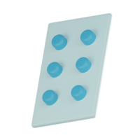 rond vormig pillen in blaar pak 3d icoon voor medisch en gezondheidszorg projecten. 3d geven png