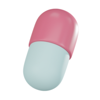 Pharmaceutical Medicine Capsule 3D Icon for Healthcare Projects. 3D render png
