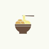 Abstract Bowl of Meatball Shape Logo Design Concept for Bakso Indonesian  Street Food Vector Design.