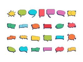 Chat Bubble Pastel Color. Speech Bubble Flat Style Vector Illustration on White Background.