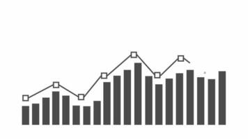 Animation Bar Diagramm Graph mit wachsend Geschäft. Video Aufnahmen