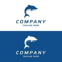 Dolphin Logo template design. Dolphins jump on the waves of the sea or beach with a creative idea. vector