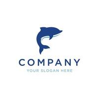 Dolphin Logo template design. Dolphins jump on the waves of the sea or beach with a creative idea. vector