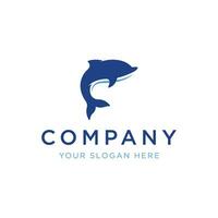 Dolphin Logo template design. Dolphins jump on the waves of the sea or beach with a creative idea. vector