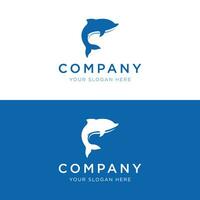 Dolphin Logo template design. Dolphins jump on the waves of the sea or beach with a creative idea. vector