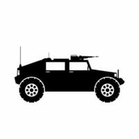 Light utility vehicle silhouette vector. Military vehicle silhouette for icon, symbol or sign. Armored vehicle symbol for military, war, conflict and patrol vector