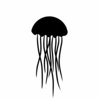 Jellyfish silhouette icon vector. Jellyfish silhouette can be used as icon, symbol or sign. Jellyfish icon vector for design of invertebrate, undersea or marine