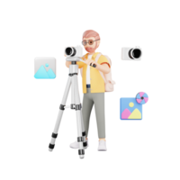 3D Character Illustration - Adventure Travel Photography and Journey png