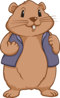 fofa marmota marmota roedor. feliz marmota dia ilustração png