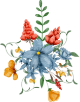 arranjo de flores em aquarela png