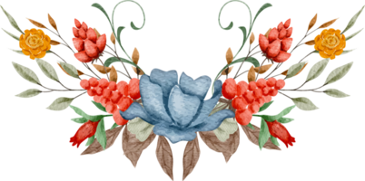 arranjo de flores em aquarela png