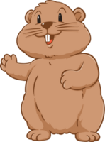 Cute groundhog woodchuck rodent. Happy groundhog day illustration png