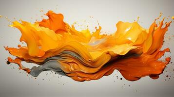 AI generated Orange paint splash background photo