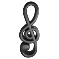 Treble clef or G clef clipart flat design icon isolated on transparent background, 3D render entertainment and music concept png