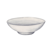 Small white porcelain bowl. Side view. Deep empty serving plate for food and condiments. Watercolor illustration isolated on transparent background. For picnic, table serving, tasting designs. png