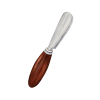 Käse Messer. Silber Besteck mit hölzern handhaben. Hand gezeichnet Aquarell Illustration isoliert auf transparent Hintergrund. fein Essen, Käse Tafel und Teller Design Element zum Restaurant Menüs. png