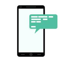 Notification of message on smartphone. Email mobile phone, screen notification, vector illustration