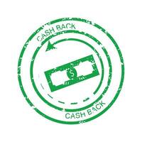 Cashback rubber stamp. Cash back business money, illustration of grunge guarantee finance vector