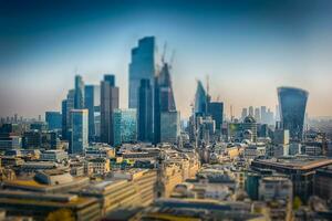 Aerial view with the city skyline of London, England, UK photo