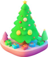 ai generato Natale albero cartone animato ai generativo png