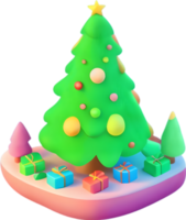 AI generated christmas tree cartoon ai generative png