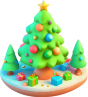 ai gerado Natal árvore desenho animado ai generativo png