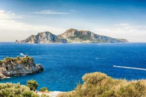 Scenic aerial view with the Island of Capri, Italy photo