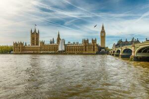 Westminster Bridge, Big Ben and the Parliament, London, England, UK photo