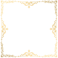 vintage gold border. Border frame with royalty ornaments on white background. png