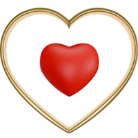 Heart 3D shape icon concept for all about love and Valentine elements png