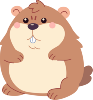 marmota día dibujos animados estilo ilustración conjunto png