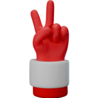 Santa claus hand sign 3D render cartoon style icon element png