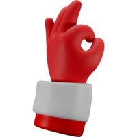 Santa claus Hand Zeichen 3d machen Karikatur Stil Symbol Element png