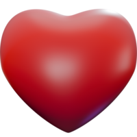 Heart 3D shape icon concept for all about love and Valentine elements png