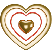 Heart 3D shape icon concept for all about love and Valentine elements png